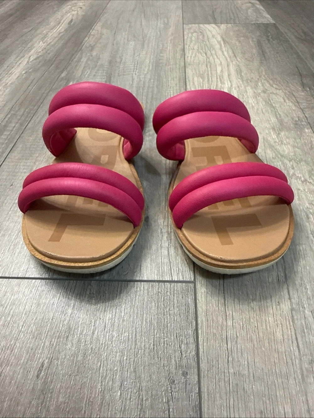 Sorel Women's Fuchsia Padded Double-Strap Slide Sandals